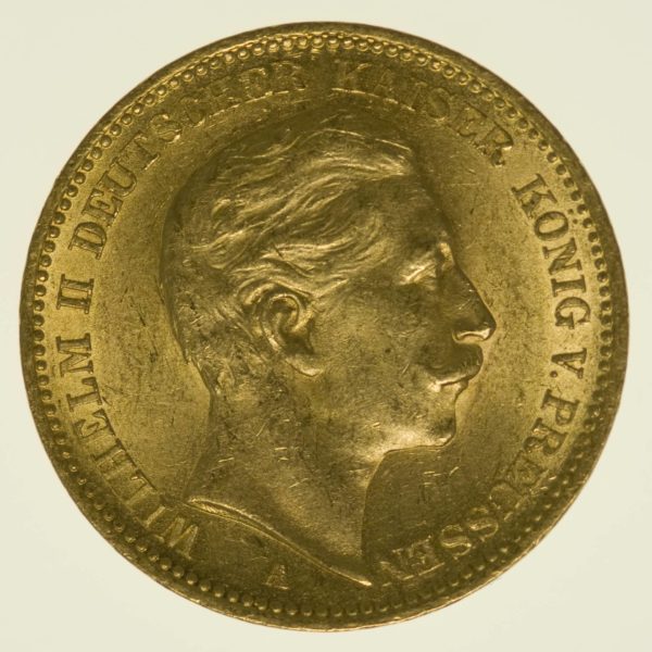 Preussen Wilhelm II. 20 Mark 1900 A Gold 7,16 Gramm fein RAR