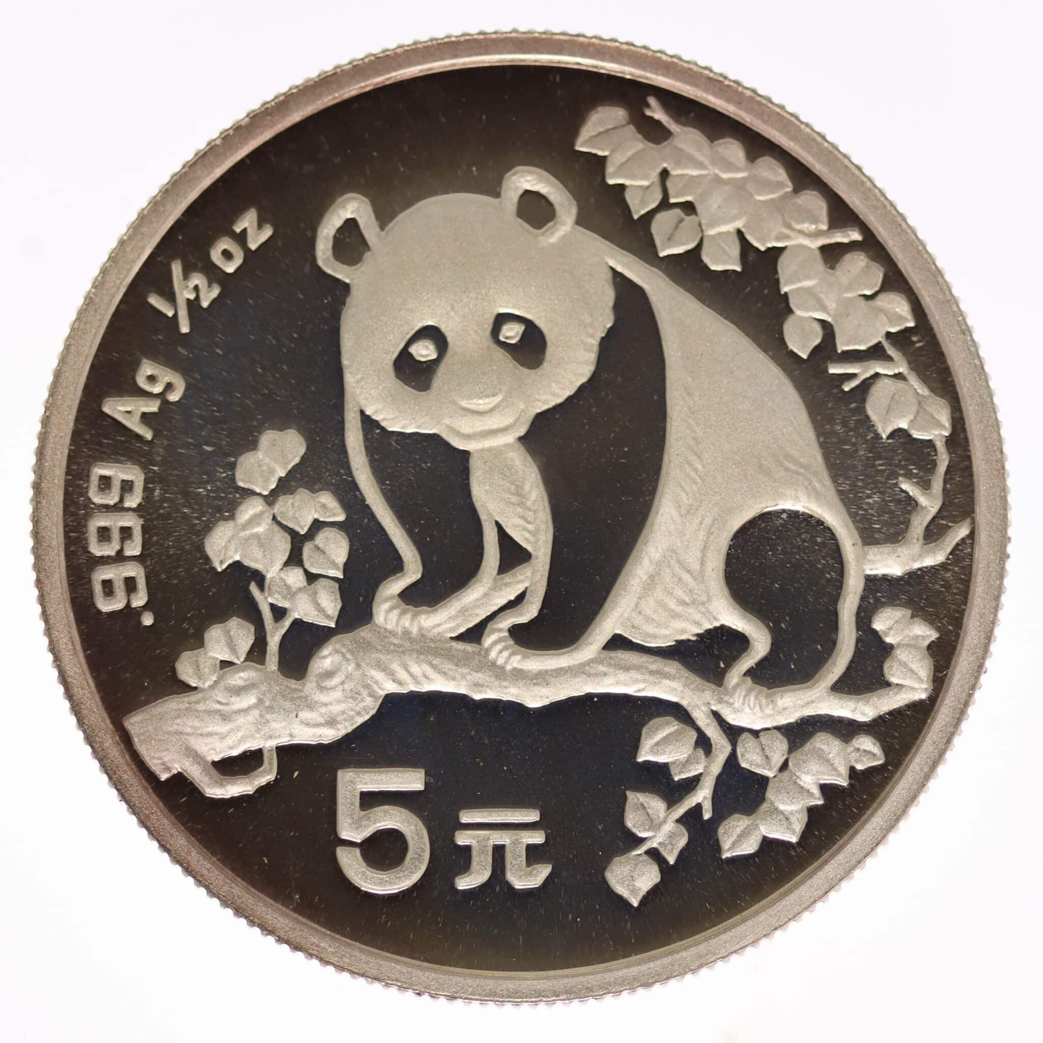 china-silbermuenzen-uebrige-welt - China Panda 5 Yuan 1993 1/2 Unze
