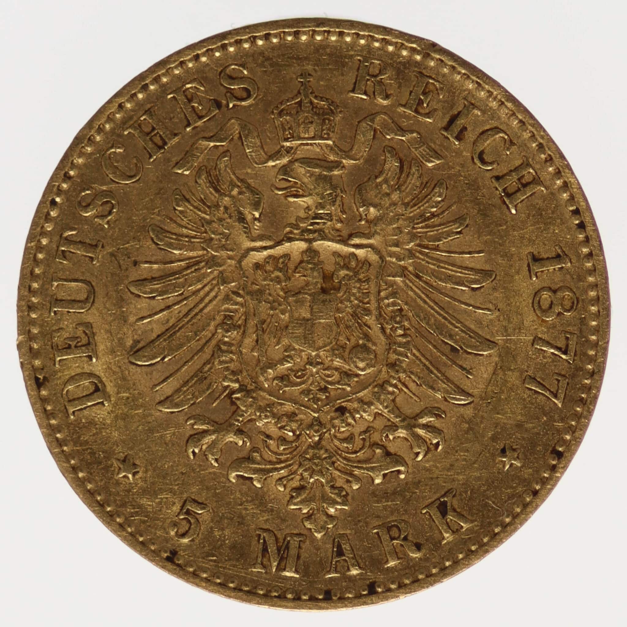 deutsches-kaiserreich-ab-1871 - Bayern Ludwig II. 5 Mark 1877