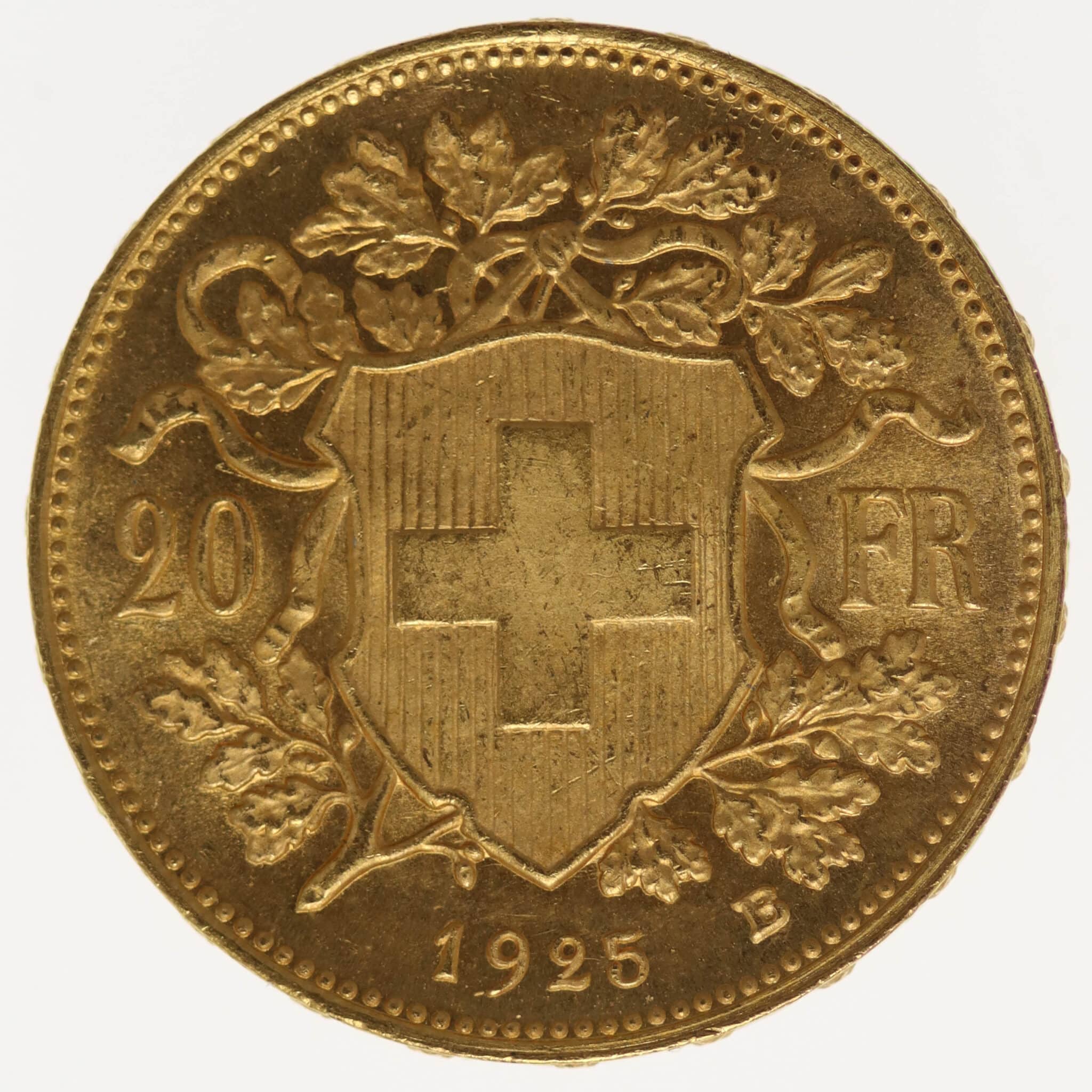 schweiz - Schweiz 20 Franken 1925 B Vreneli