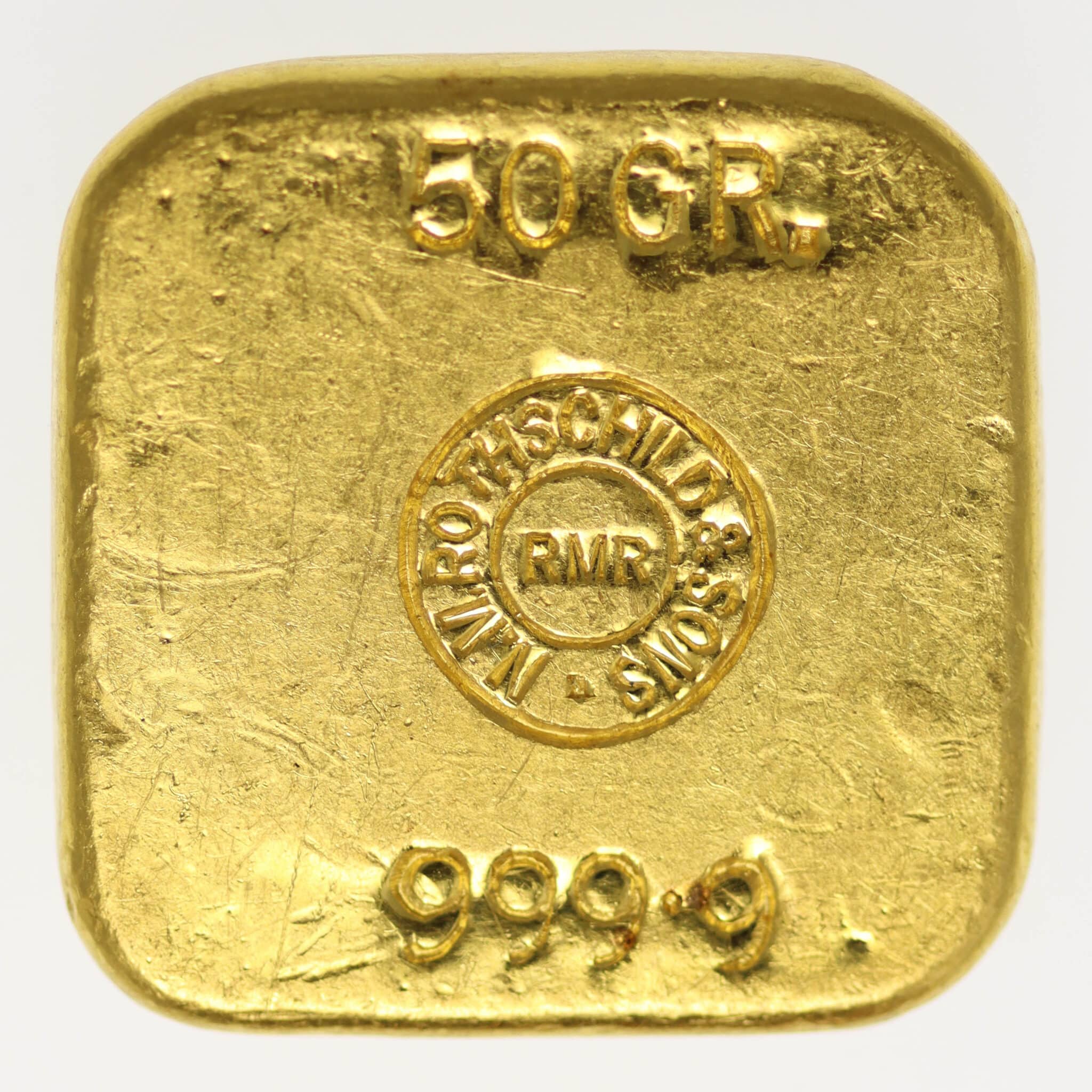 goldbarren - Goldbarren 50 Gramm Großbritannien N.M. Rothschild & Sons