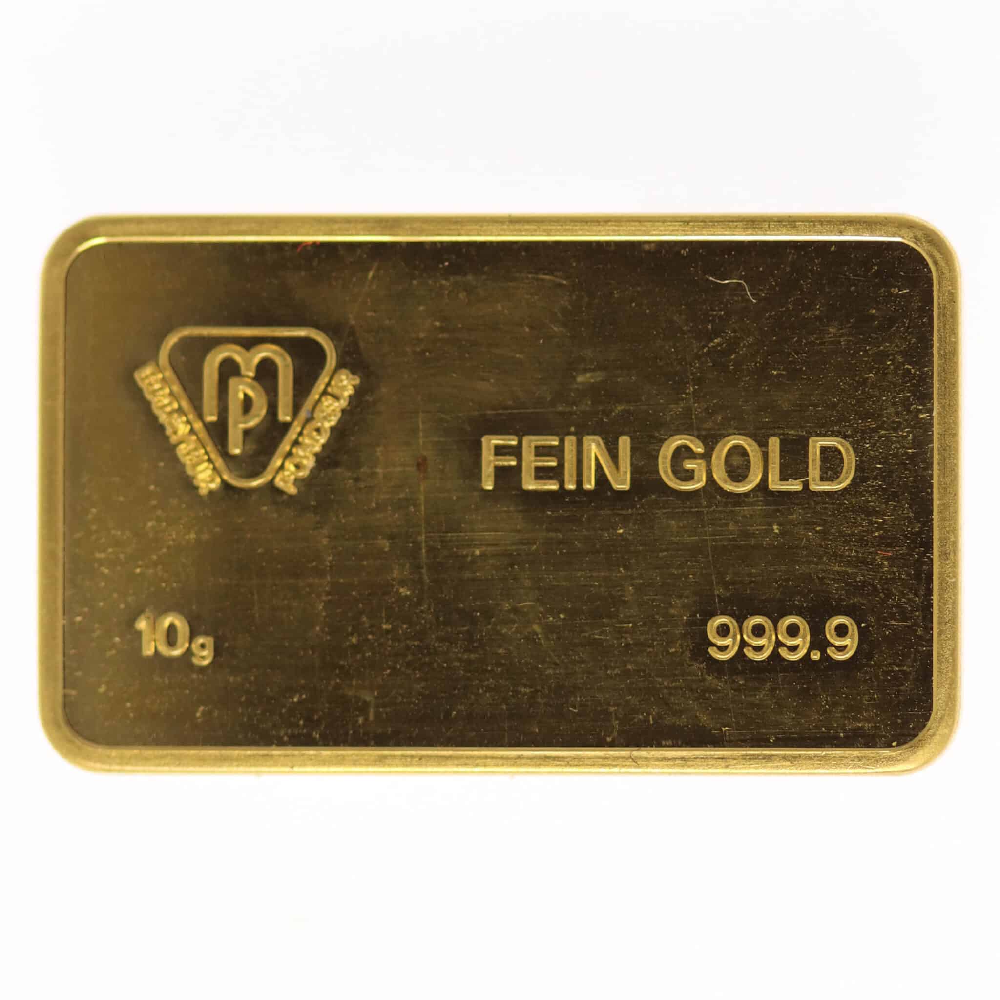 goldbarren - Goldbarren 10 Gramm MP für Bank Leu