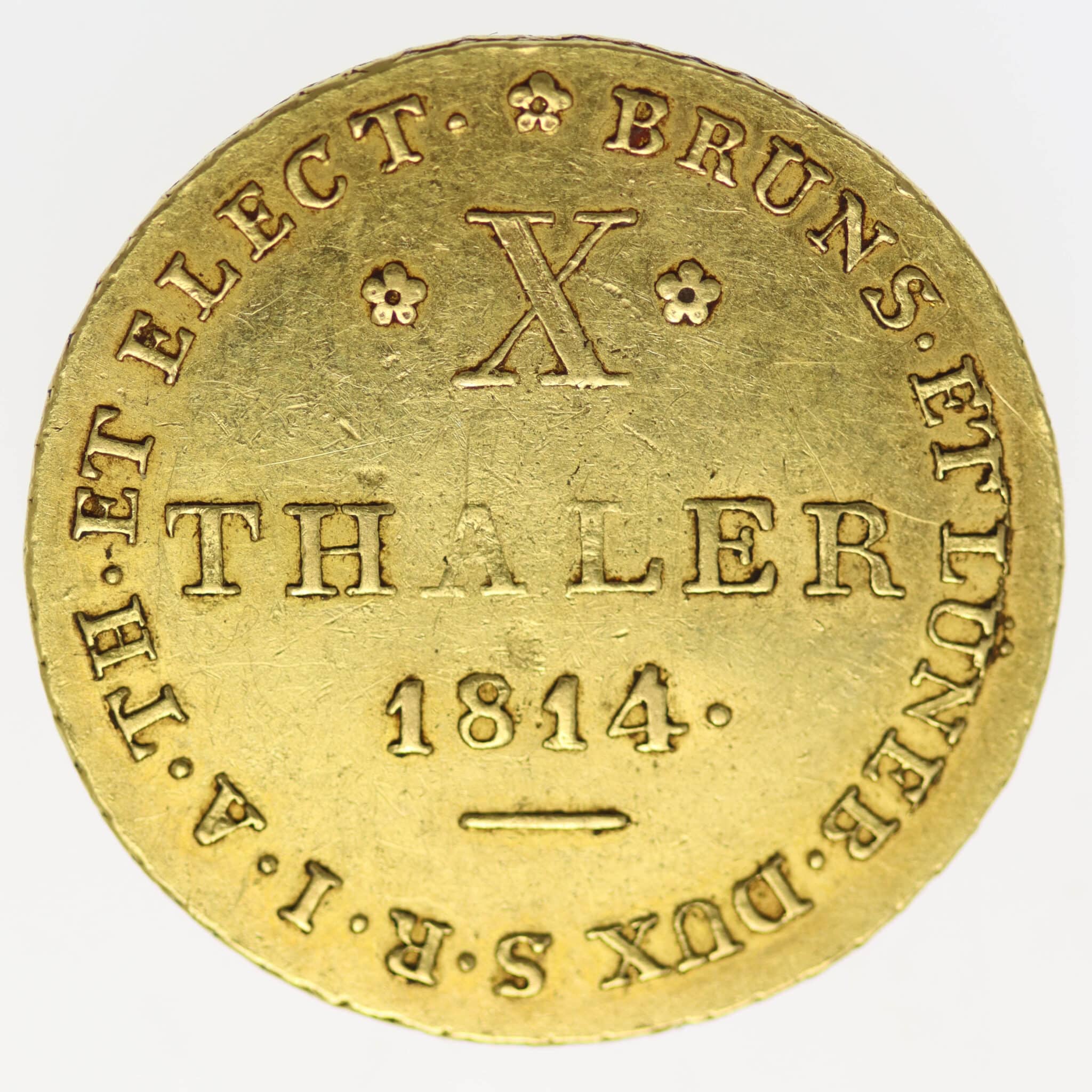 altdeutschland - Braunschweig Calenberg Hannover Georg III. 10 Taler 1814 C.H.H.