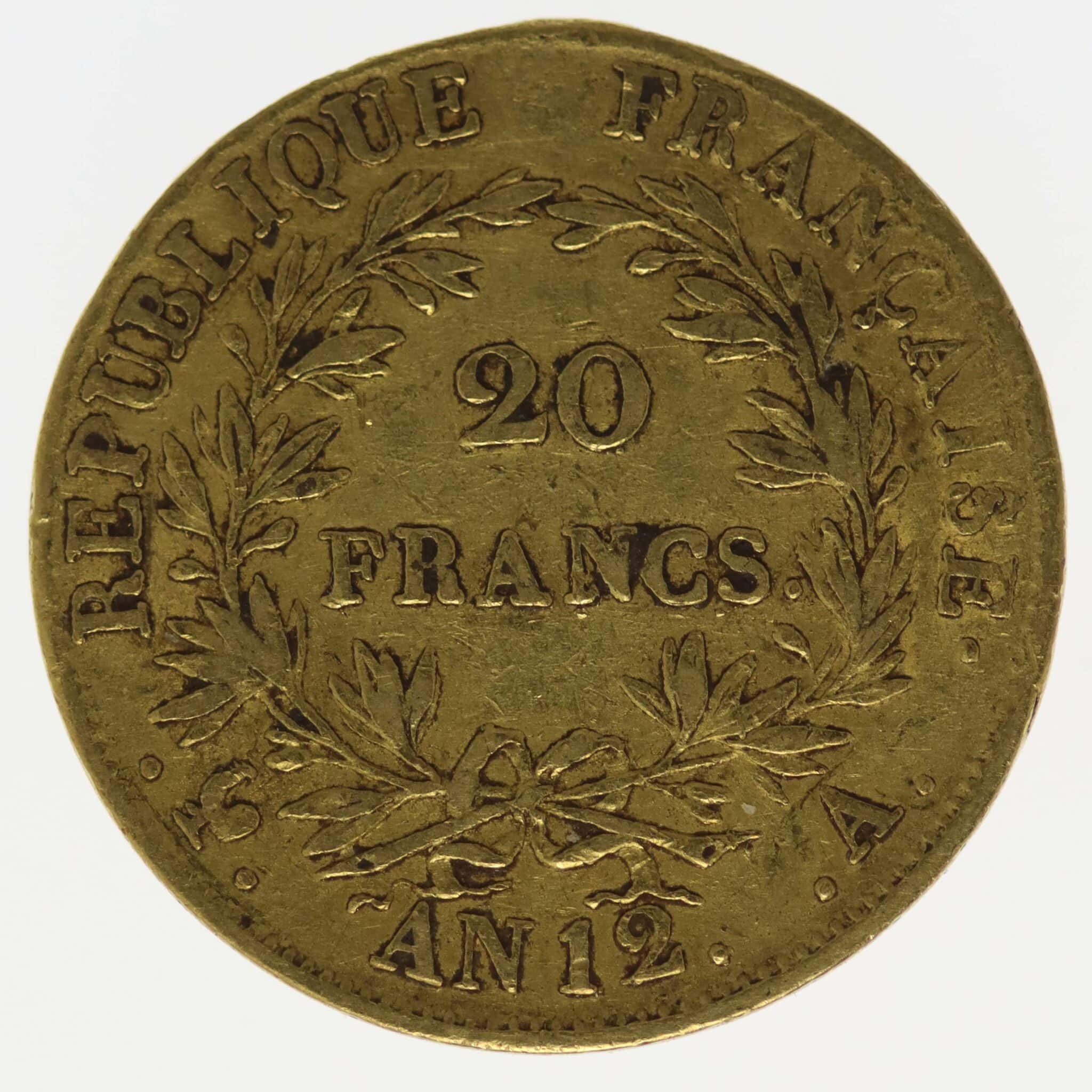 frankreich - Frankreich Napoleon I. 20 Francs AN 12 A