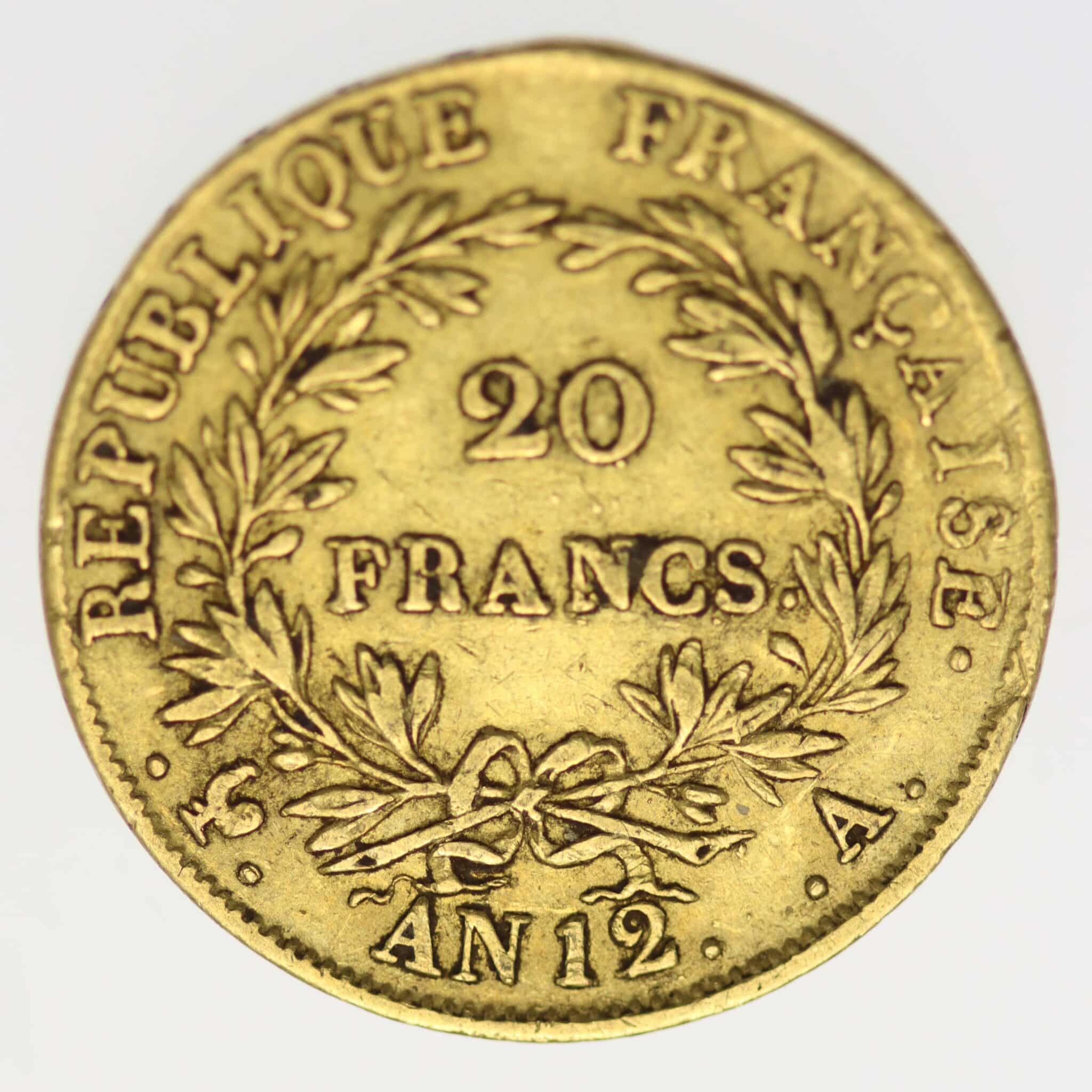 frankreich - Frankreich Napoleon I. 20 Francs AN 12 A