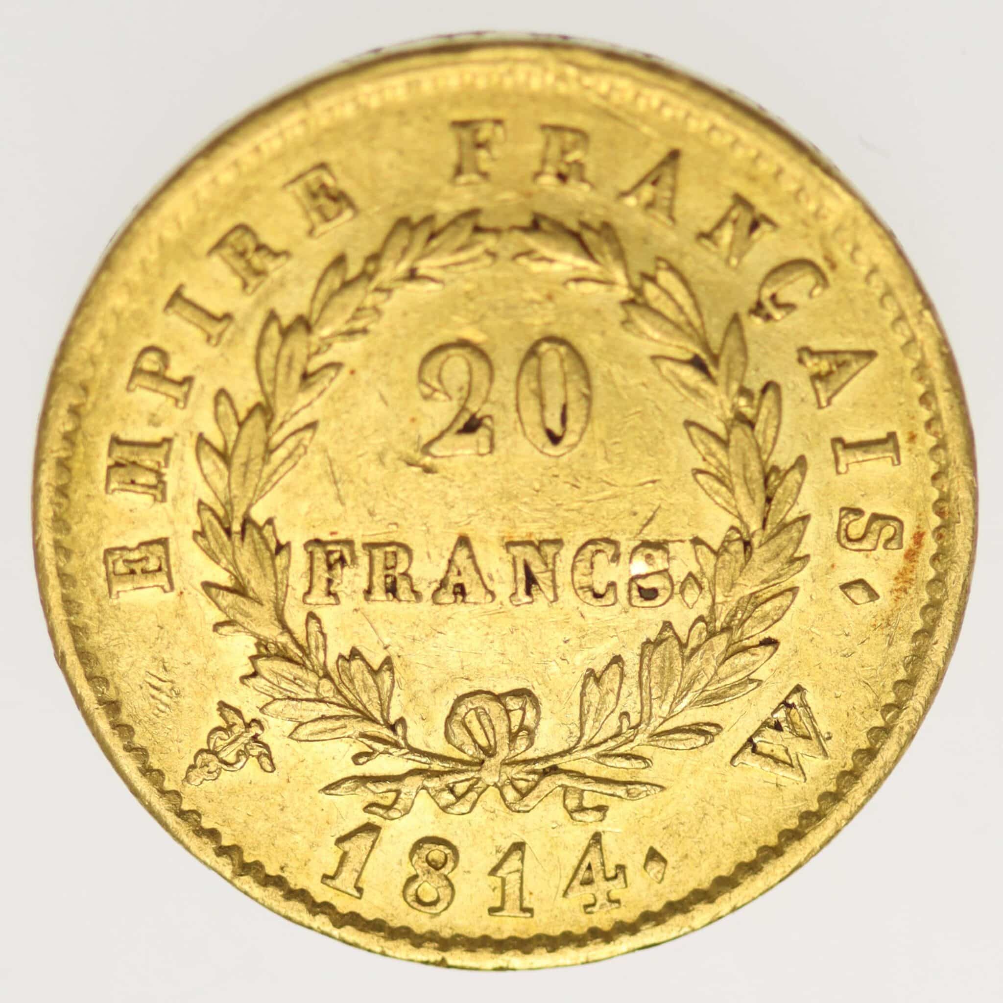 frankreich - Frankreich Napoleon I. 20 Francs 1814 W