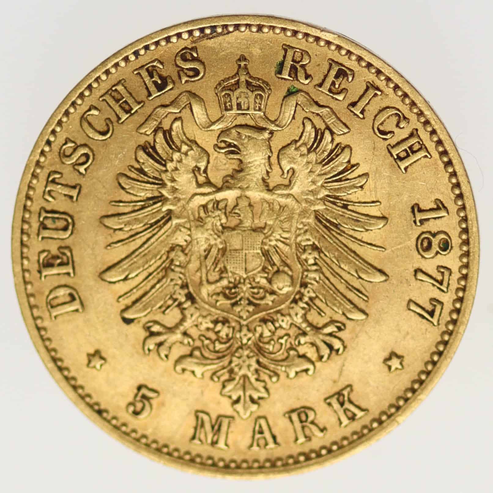 deutsches-kaiserreich-ab-1871 - Sachsen Albert 5 Mark 1877