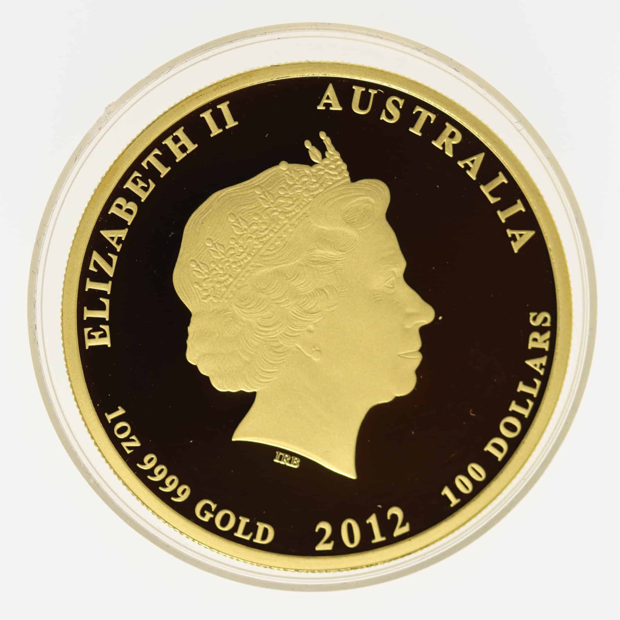 australien - Australien Elisabeth II. 100 Dollars 2012 Lunar II Drache