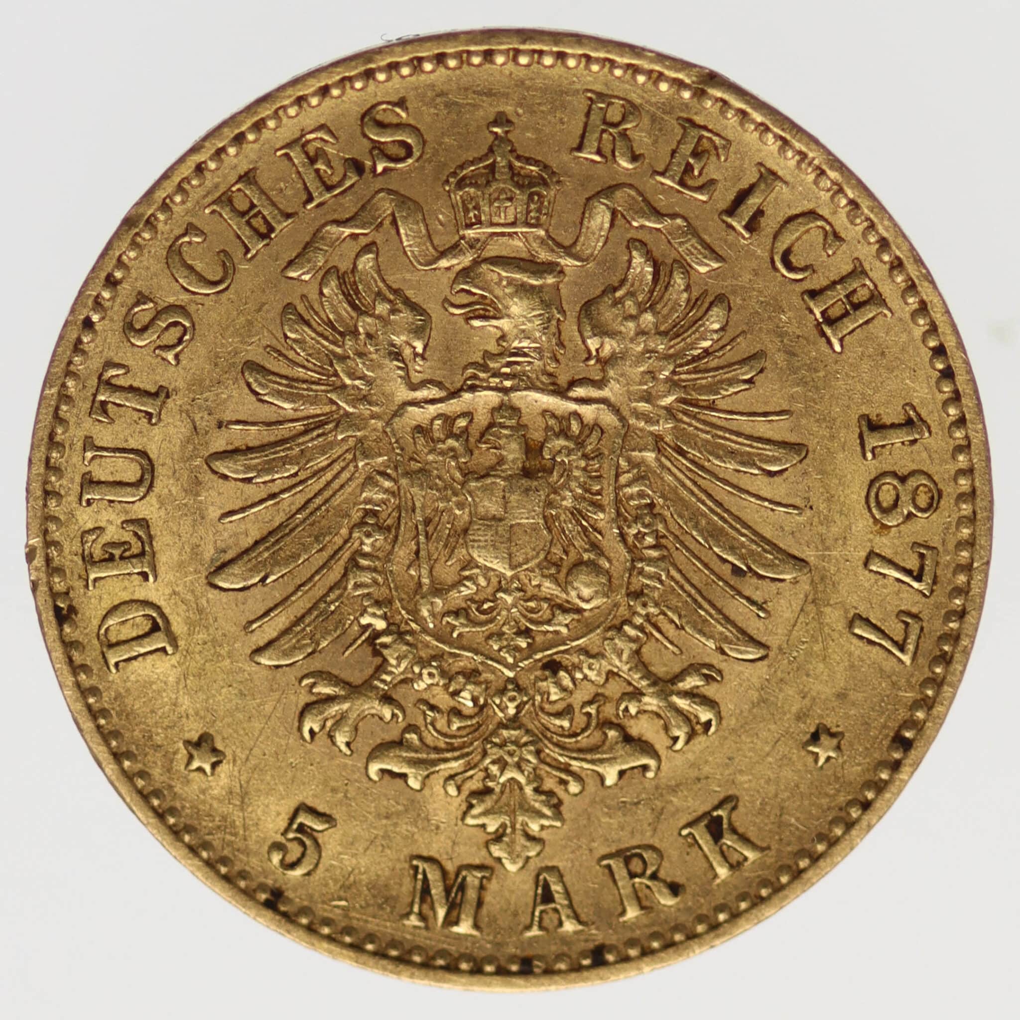 deutsches-kaiserreich-ab-1871 - Bayern Ludwig II. 5 Mark 1877