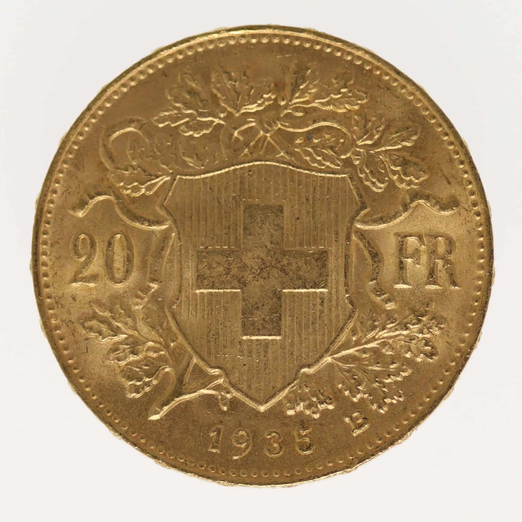 schweiz - Schweiz 20 Franken 1935 B