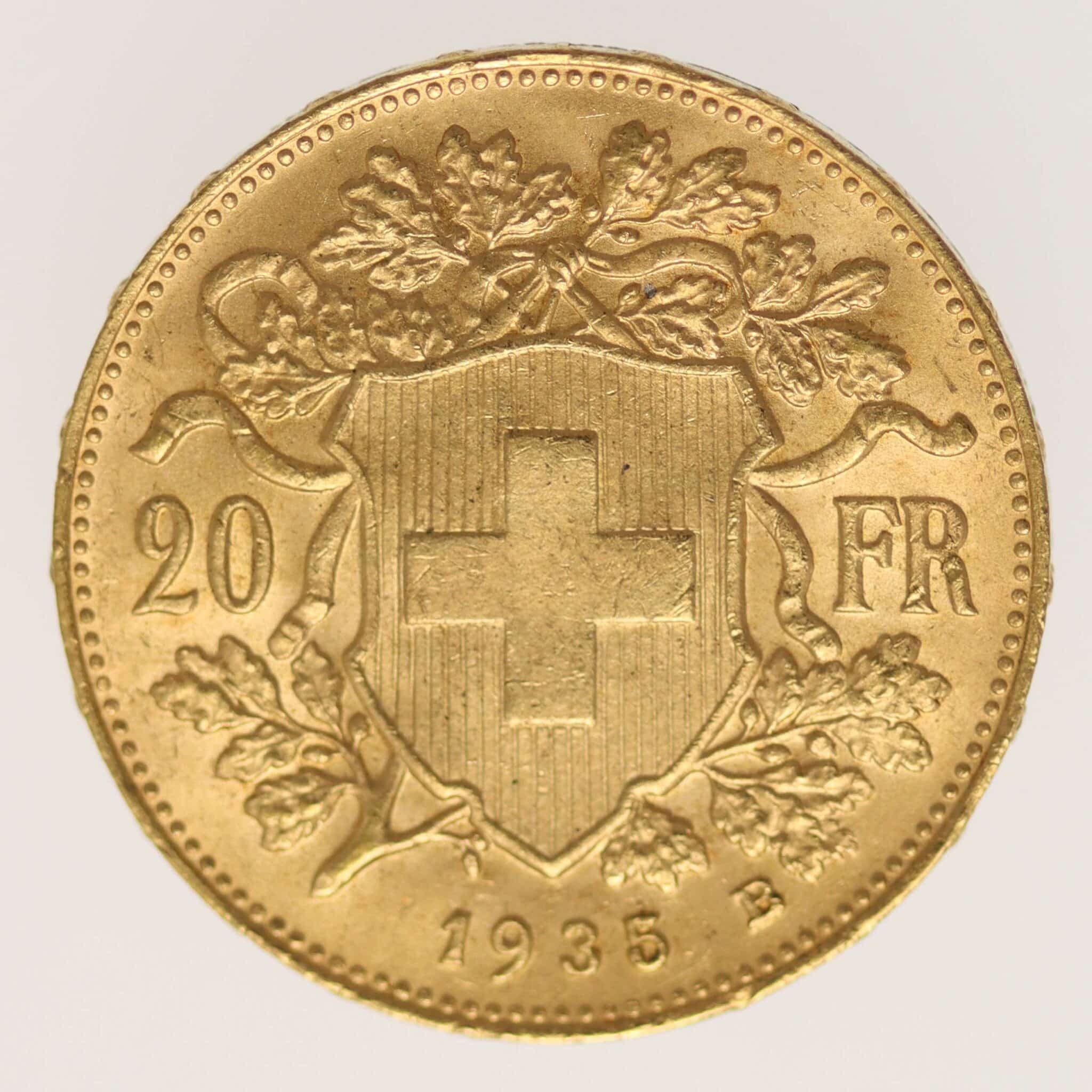 schweiz - Schweiz 20 Franken 1935 B