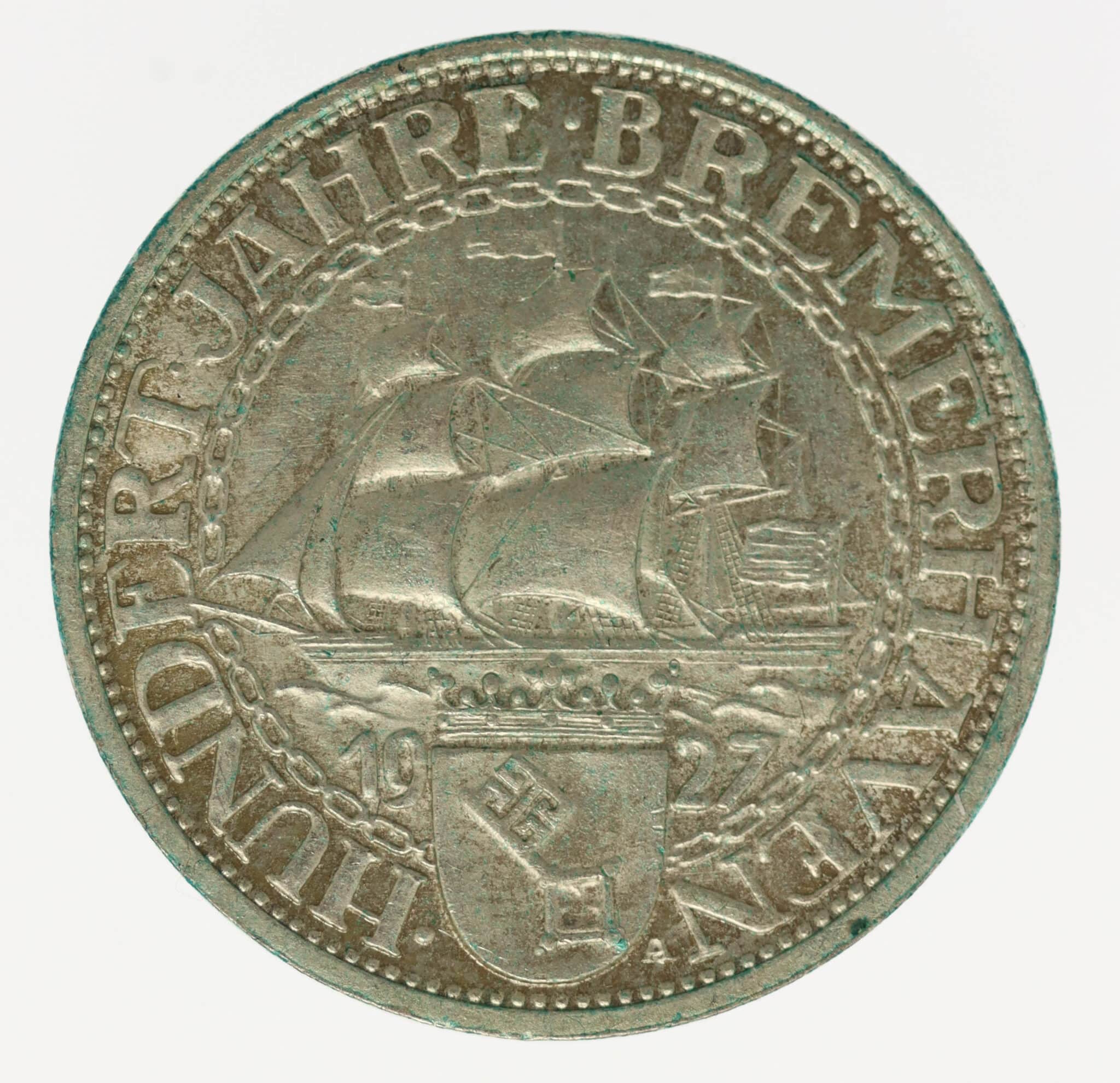 weimarer-republik-deutsche-silbermuenzen - Weimarer Republik 3 Reichsmark 1927 Bremerhaven