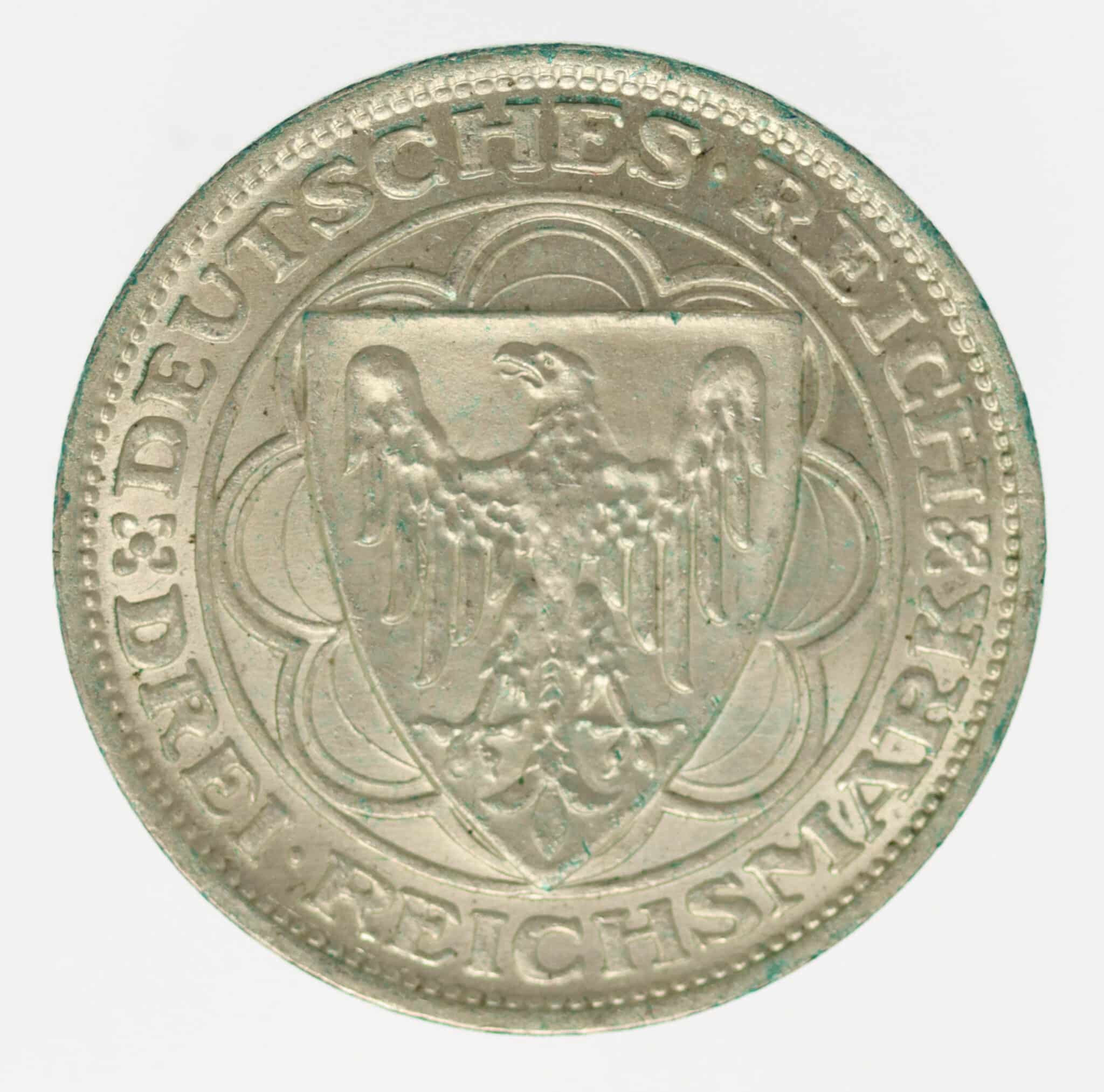 weimarer-republik-deutsche-silbermuenzen - Weimarer Republik 3 Reichsmark 1927 Bremerhaven