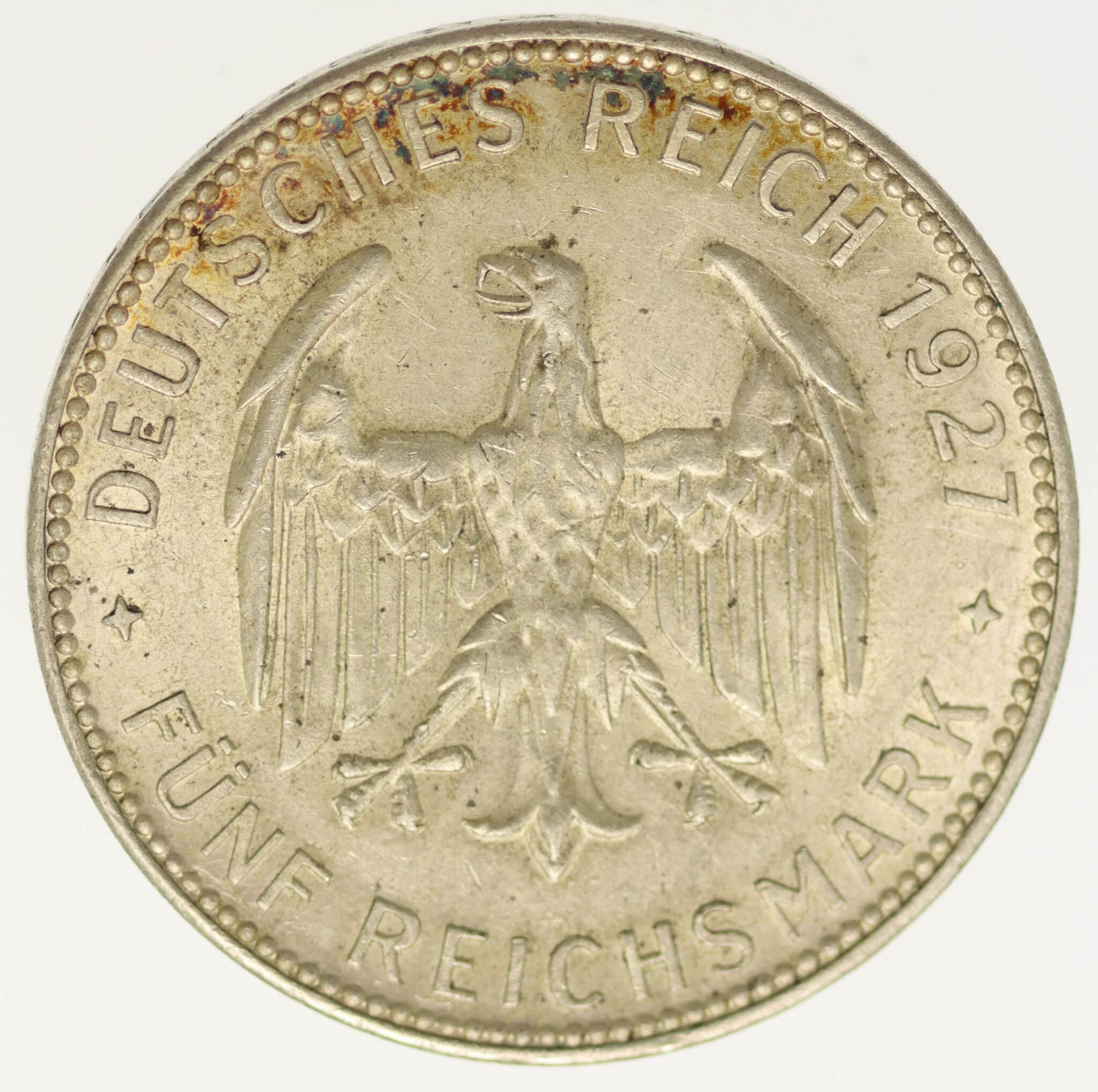 weimarer-republik-deutsche-silbermuenzen - Weimarer Republik 5 Reichsmark 1927 Uni Tübingen