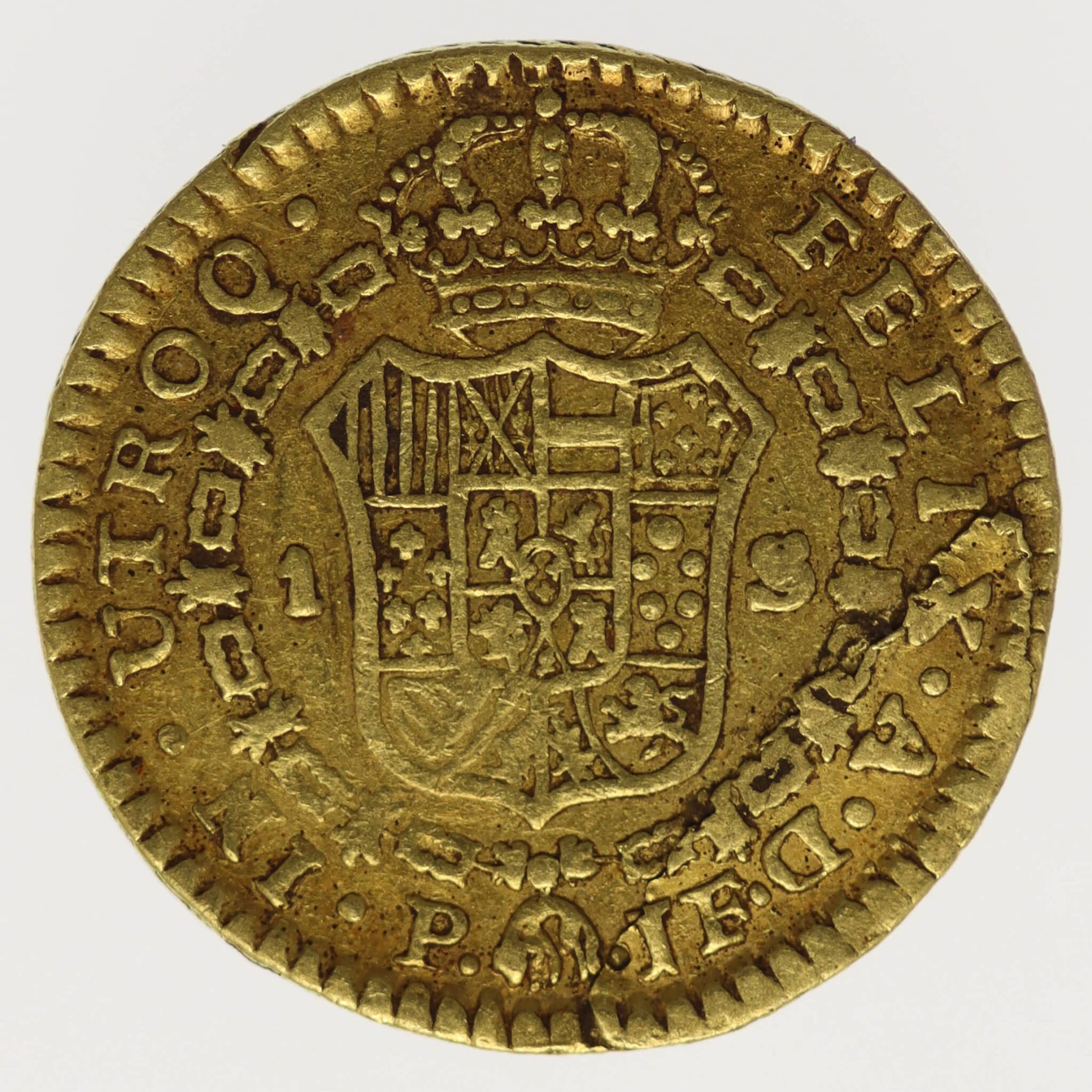 spanien - Kolumbien Carlos IV. Escudo 1792