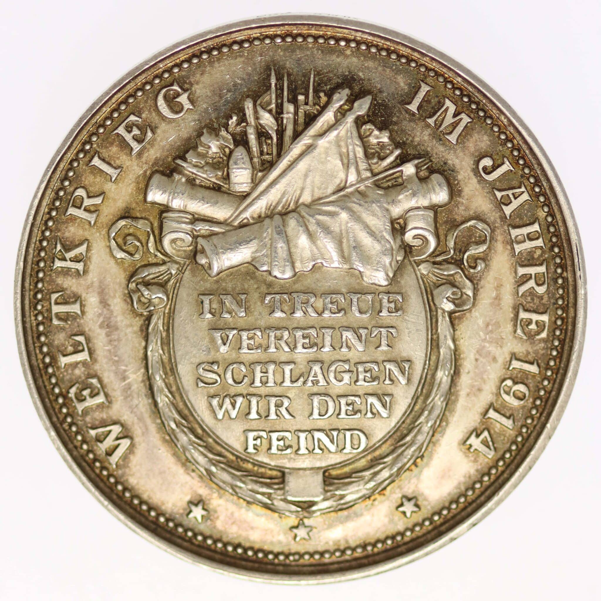 deutsches-kaiserreich-ab-1871-deutsche-silbermuenzen - Franz Joseph I. und Wilhelm II. Silbermedaille 1914