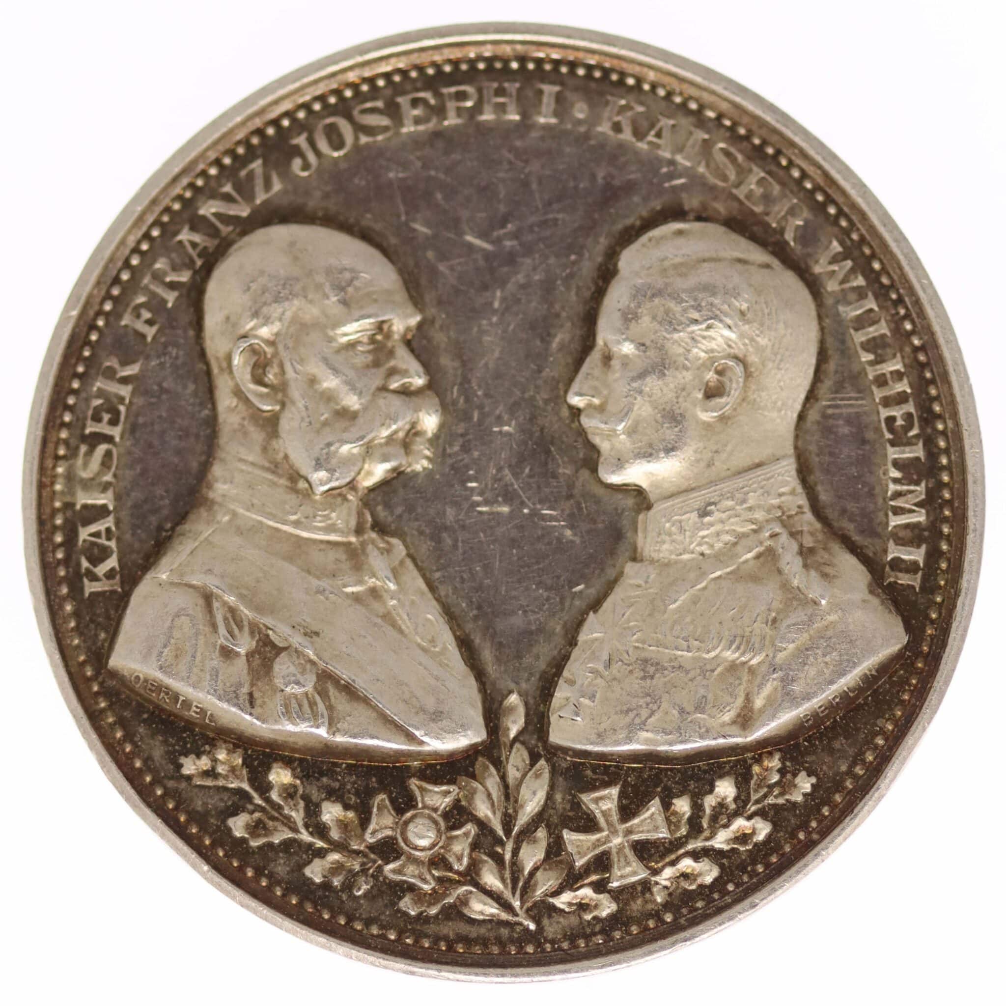 deutsches-kaiserreich-ab-1871-deutsche-silbermuenzen - Franz Joseph I. und Wilhelm II. Silbermedaille 1914