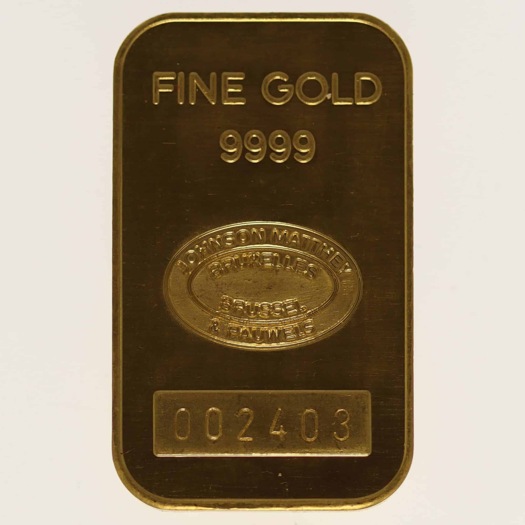 goldbarren - Goldbarren 20 Gramm Johnson Matthey & Pauwels für Banque Generale