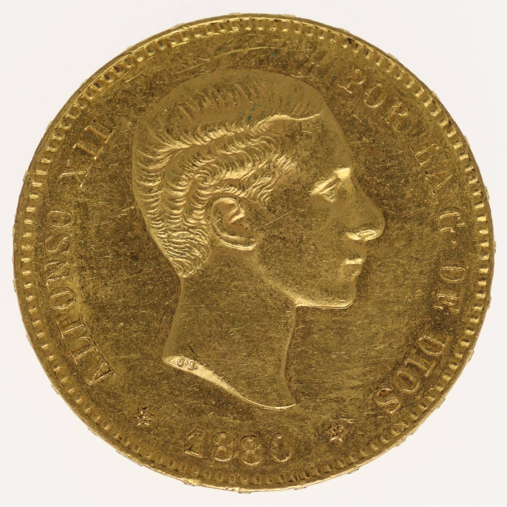 spanien - Spanien Alfonso XII. 25 Pesetas 1880 / 18-80