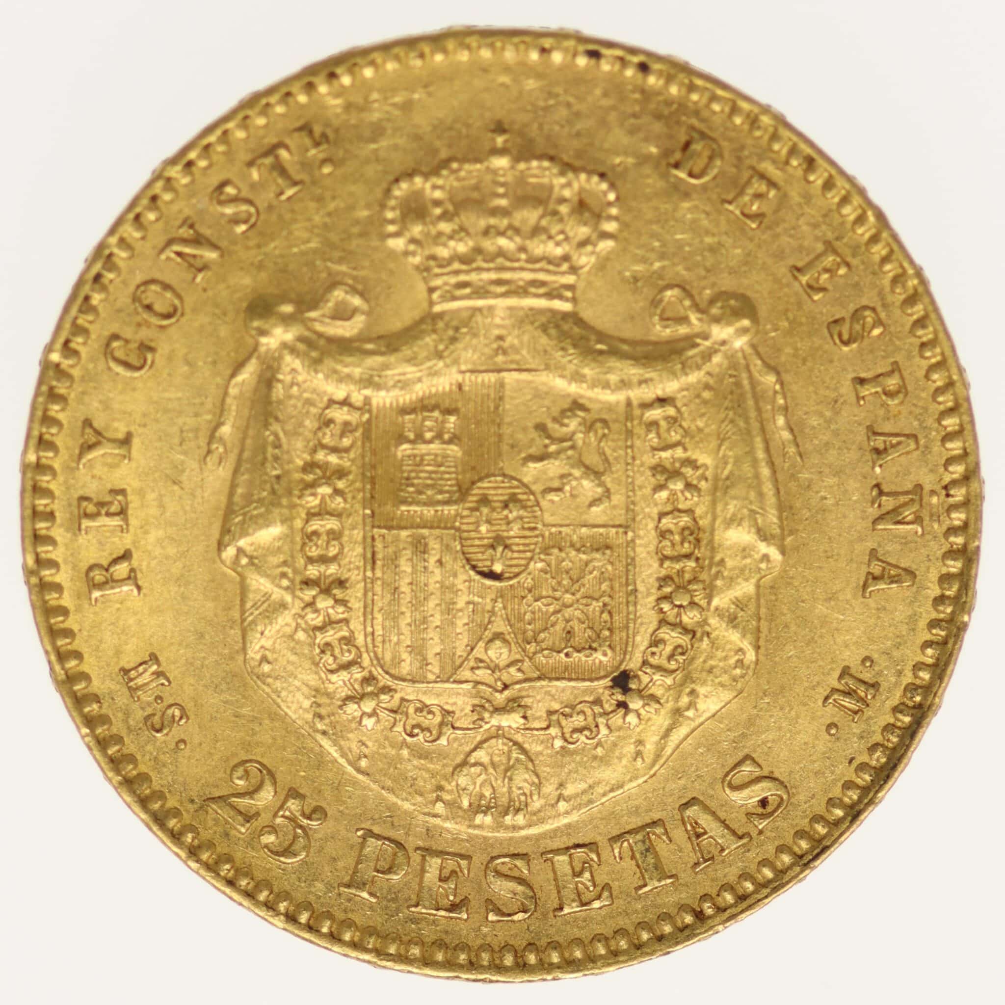 spanien - Spanien Alfonso XII. 25 Pesetas 1880 / 18-80