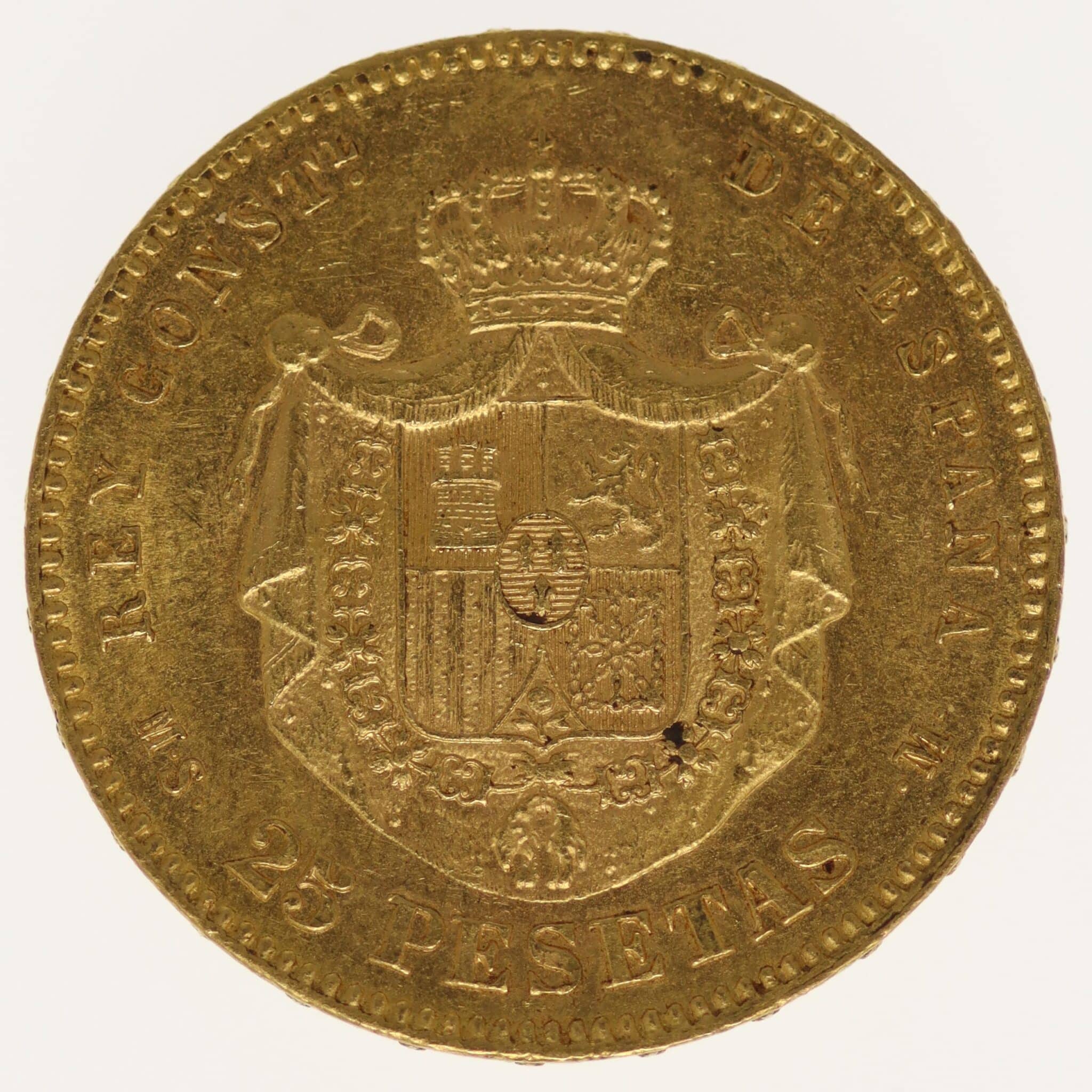 spanien - Spanien Alfonso XII. 25 Pesetas 1880 / 18-80