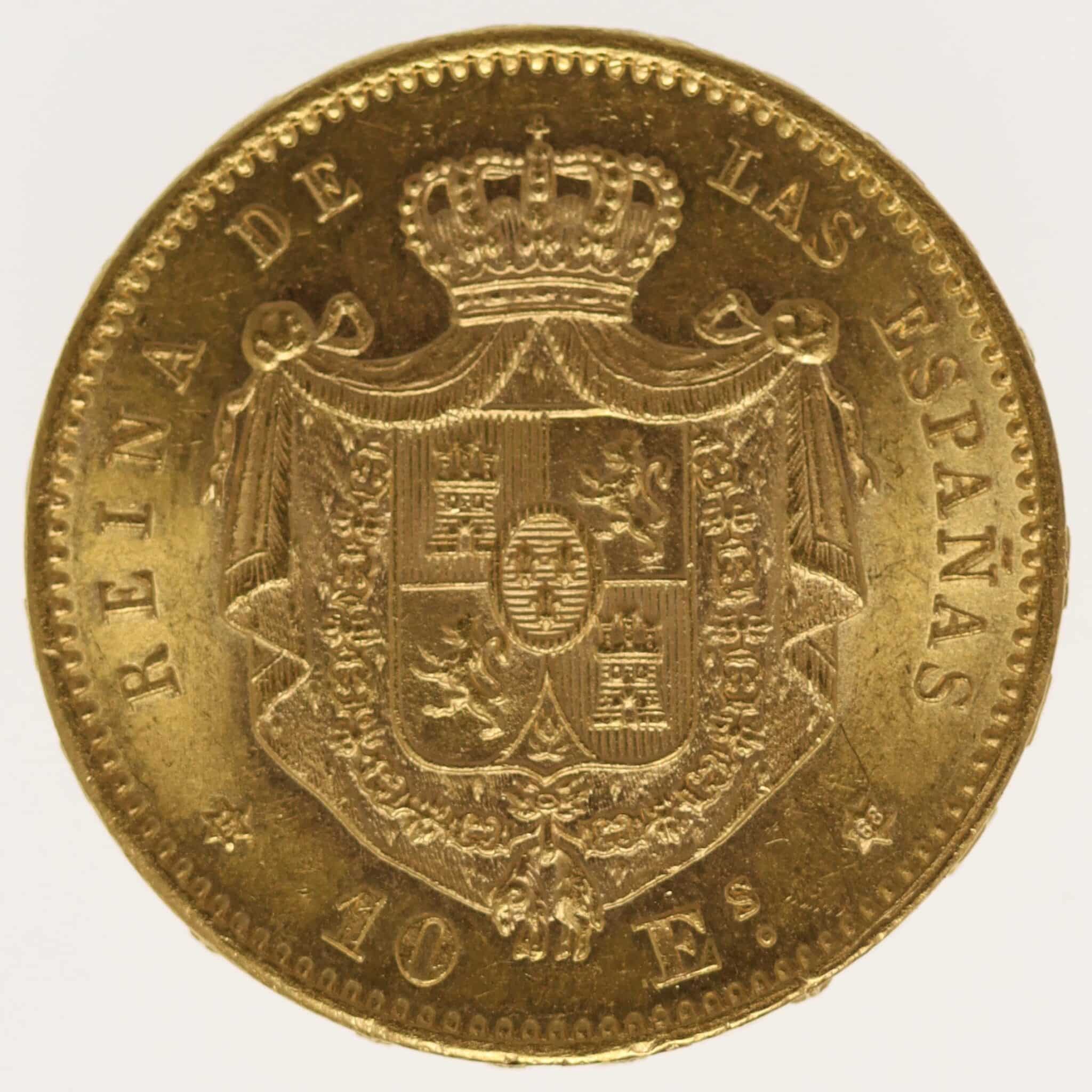 spanien - Spanien Isabella II. 10 Escudos 1868 / 18-68