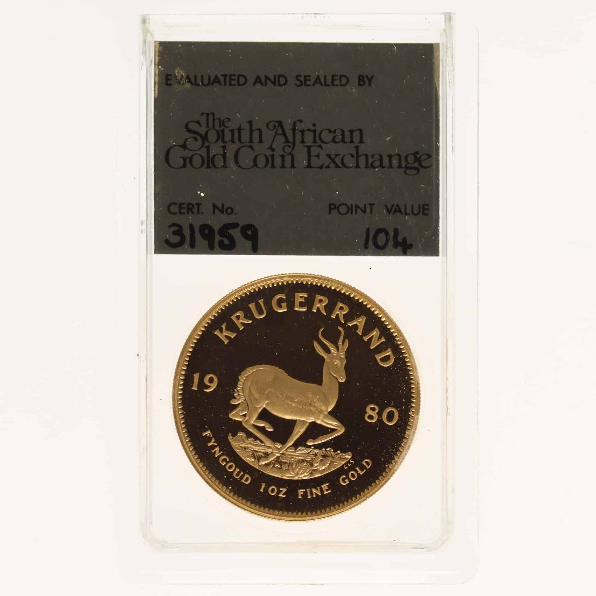 suedafrika - Südafrika Krügerrand 1 Unze 1980 proof