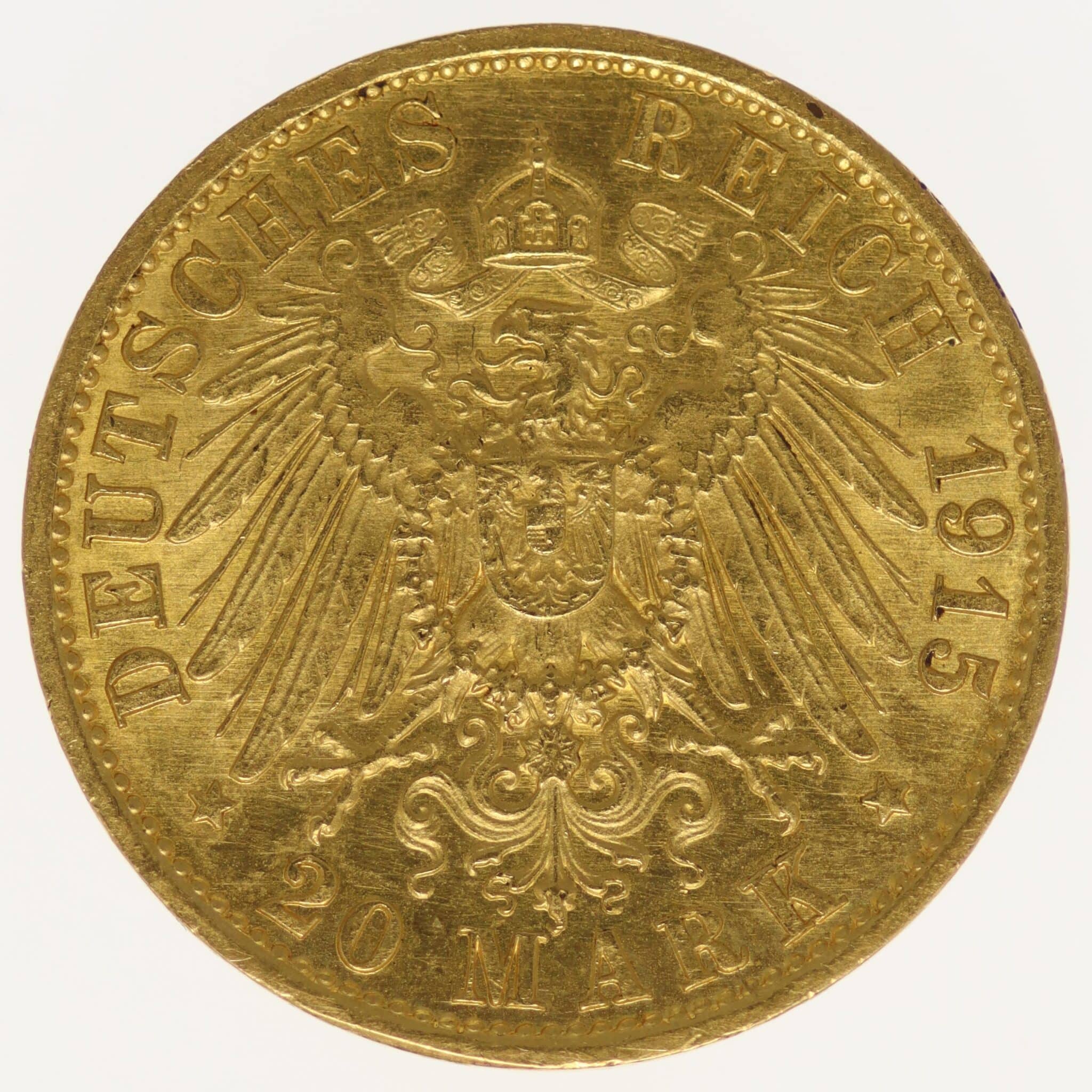 deutsches-kaiserreich-ab-1871 - Preussen Wilhelm II. 20 Mark 1915 A