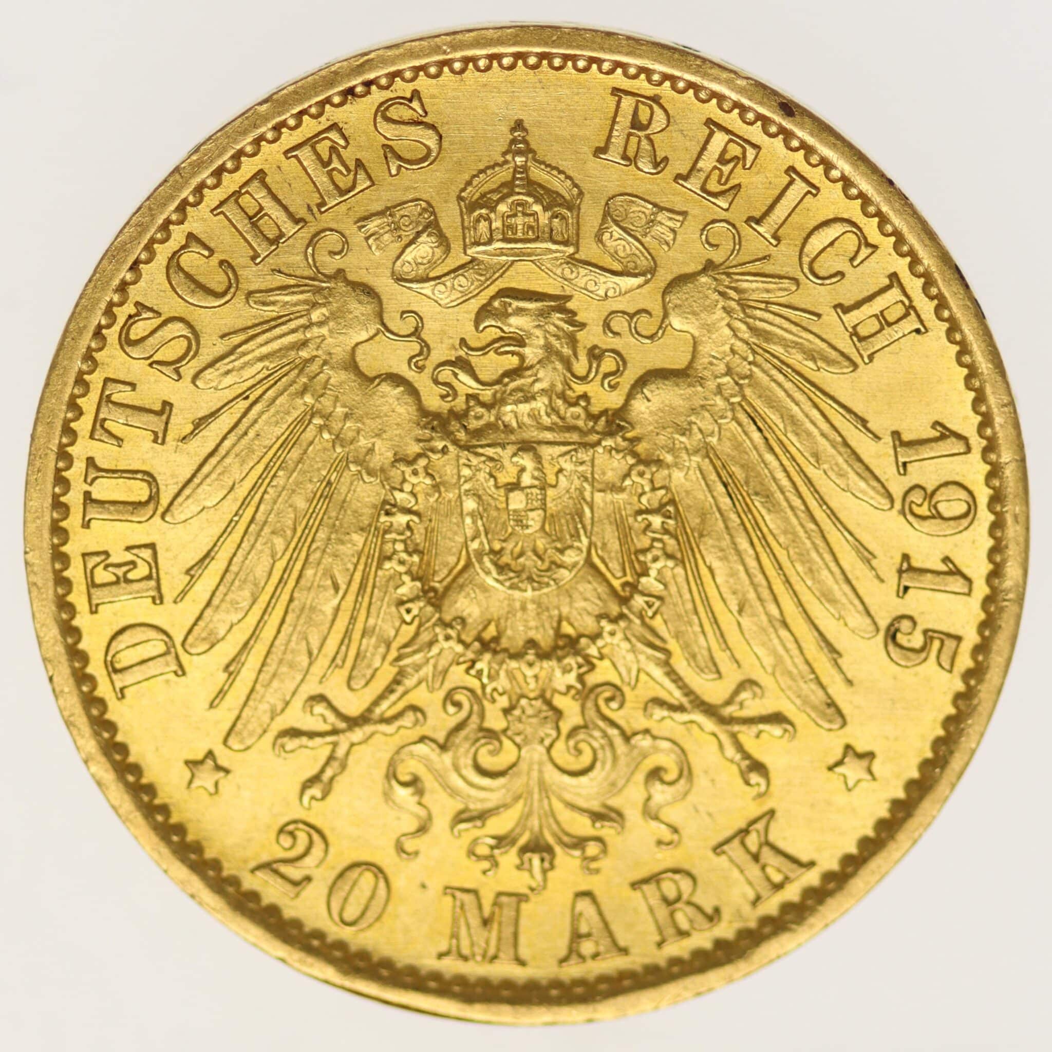 deutsches-kaiserreich-ab-1871 - Preussen Wilhelm II. 20 Mark 1915 A