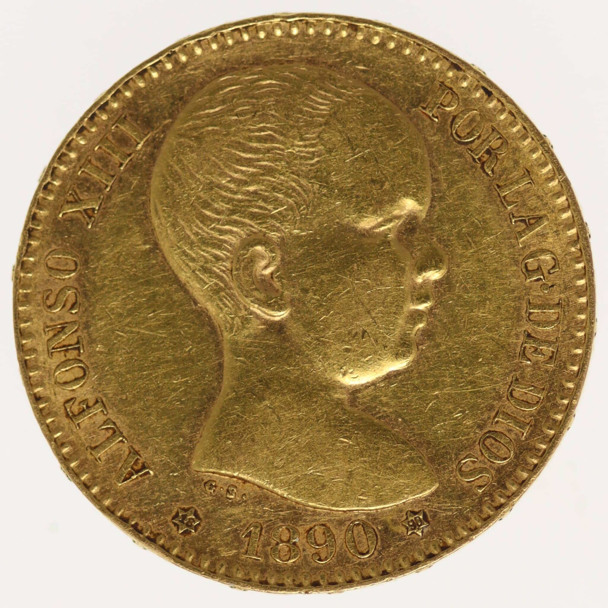 spanien - Spanien Alfonso XIII. 20 Pesetas 1890 / 18-90