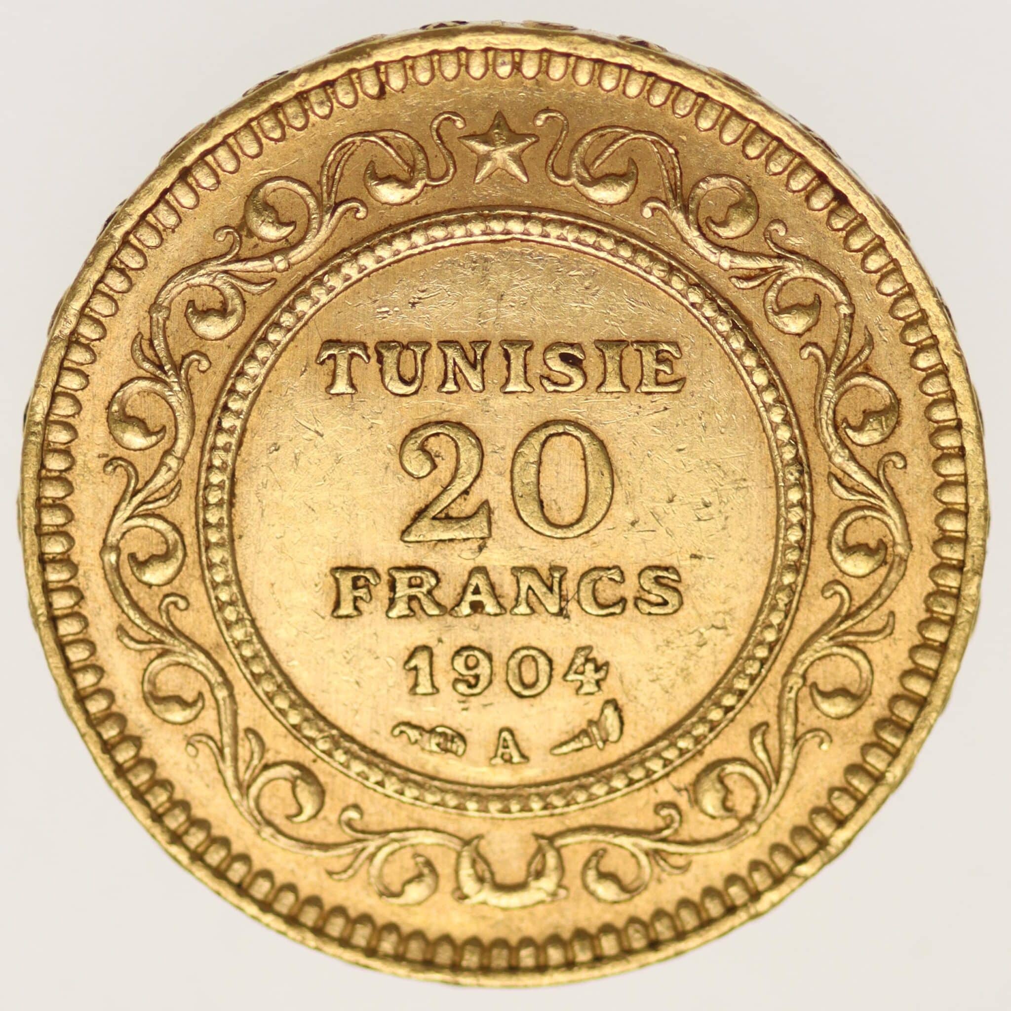 tunesien - Tunesien Mohammed El Hadi Bei 20 Francs 1904