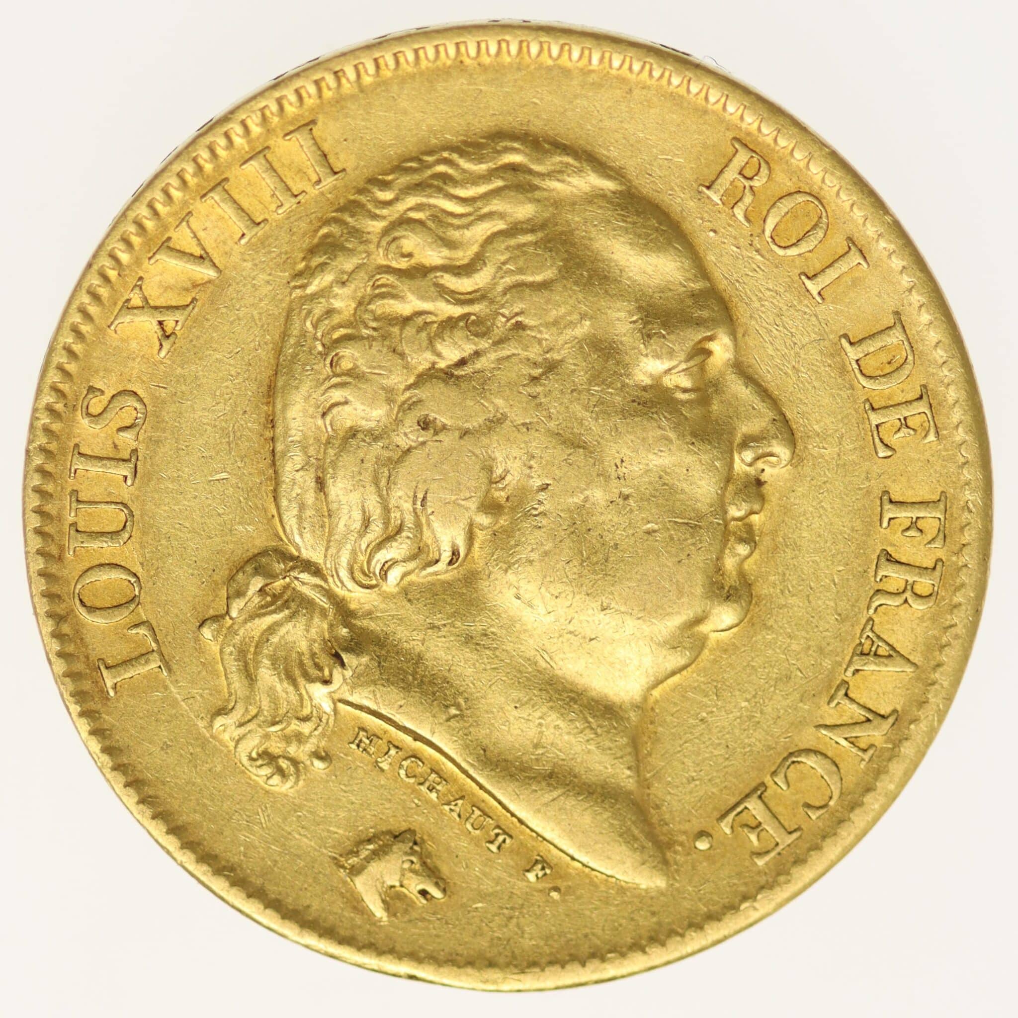 frankreich - Frankreich Louis XVIII. 40 Francs 1817 A