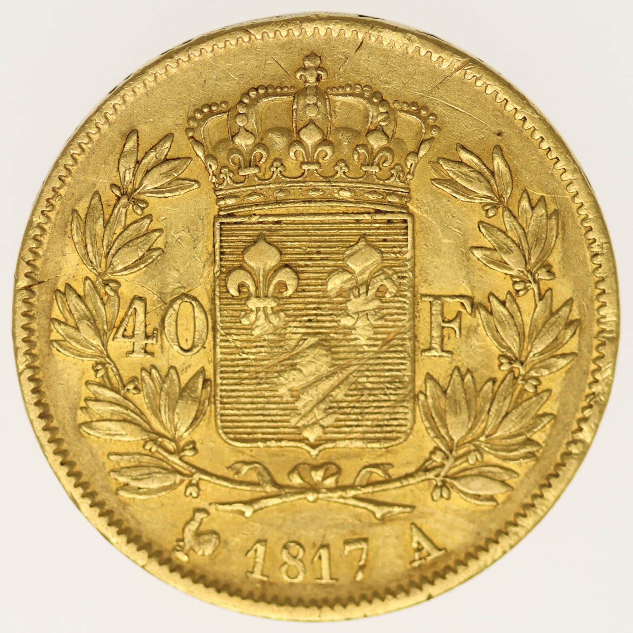 frankreich - Frankreich Louis XVIII. 40 Francs 1817 A